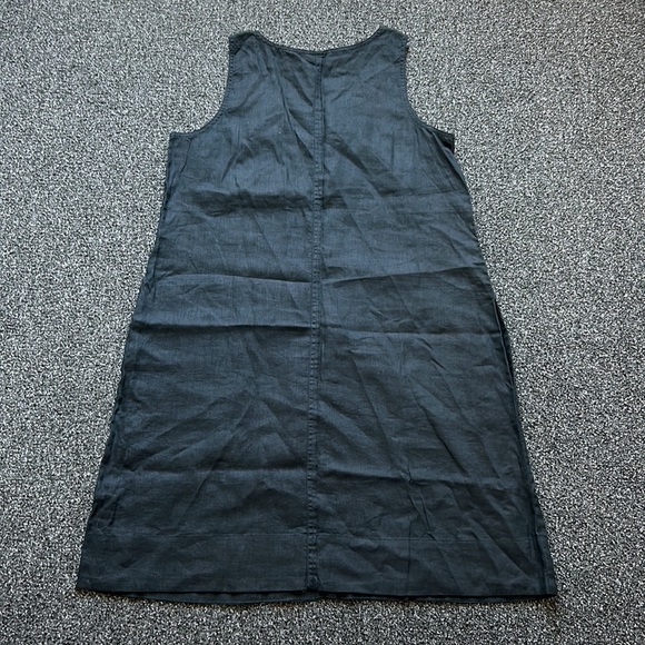 J Jill Dress Womens Medium Black 100 Linen Pocket Pullover Wide Strap Lagenlook - Picture 6 of 15